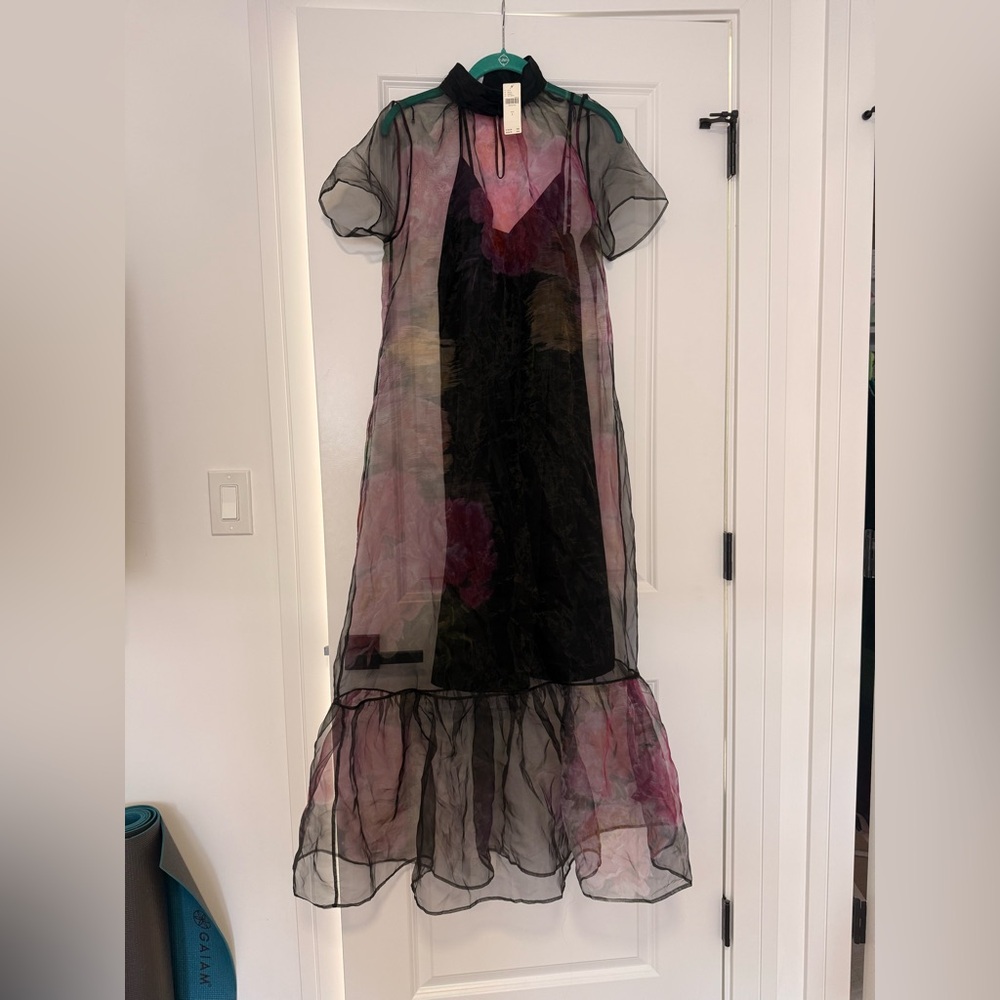 NWT BHLDN Carina Short-Sleeve High-Neck
Organza Midi Dress size Small - Picture 4 of 6